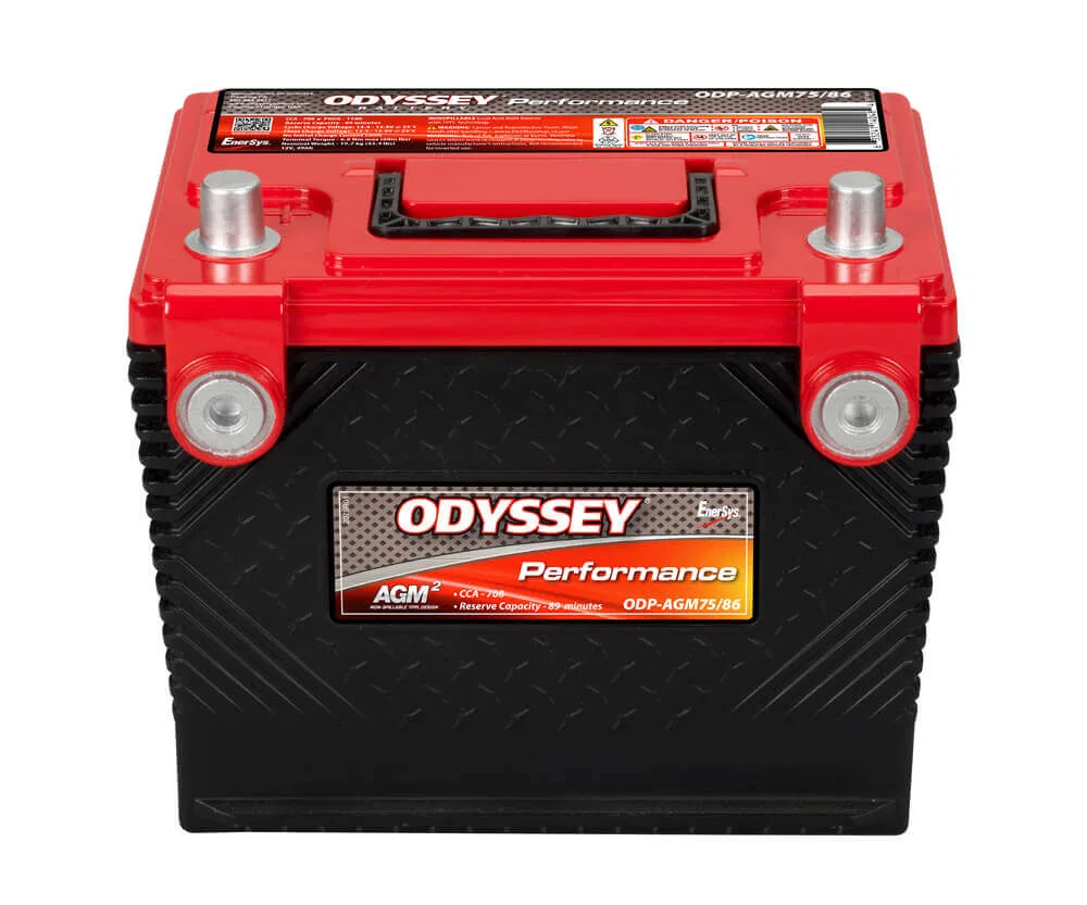 ODP-AGM75 86 – ODYSSEY Battery, 72 BCI Group Size 12 Volt 708 Cold Cranking Amps/ 1100 Pulse Hot Cranking Amps Standa...